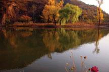 Idyllic autumn scenery in mountain area of Huairou District, Beijing 