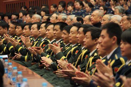 Delegates&nbsp;applaud&nbsp;during&nbsp;a&nbsp;ceremony&nbsp;to&nbsp;celebrate&nbsp;the&nbsp;60th&nbsp;founding&nbsp;anniversary&nbsp;for&nbsp;the&nbsp;People's&nbsp;Liberation&nbsp;Army&nbsp;(PLA)&nbsp;Air&nbsp;Force&nbsp;in&nbsp;Beijing,&nbsp;capital&nbsp;of&nbsp;China,&nbsp;Nov.&nbsp;11,&nbsp;2009.(Xinhua/Li&nbsp;Gang)
