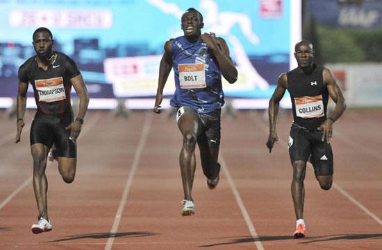 bolt wins 100m redemption race at iaaf challen