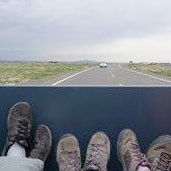 July 1st - We arrived at Kelamyi where we sat on the grass, looking towards the sky and nestling against the rainbow.