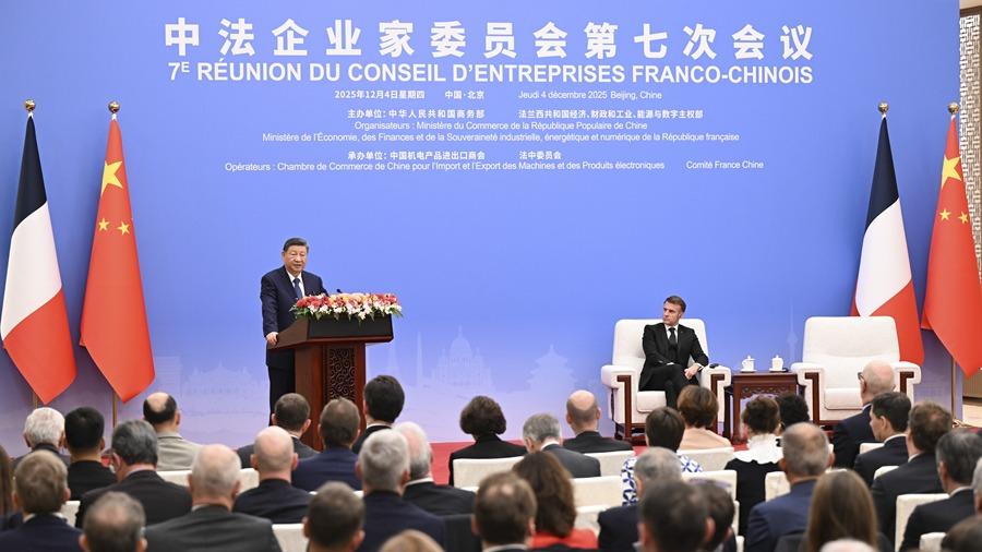 Xi, Macron attend closing ceremony of seventh meeting of China-France Business Council