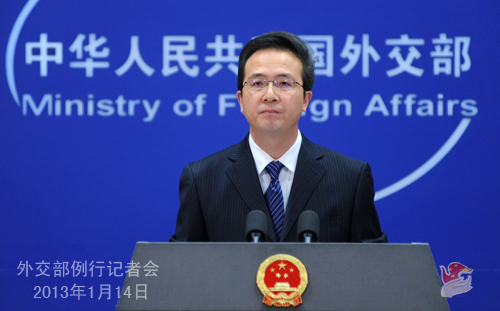 外交部发言人洪磊主持例行记者会