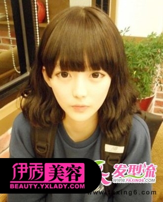 齐刘海发型+中长发发型