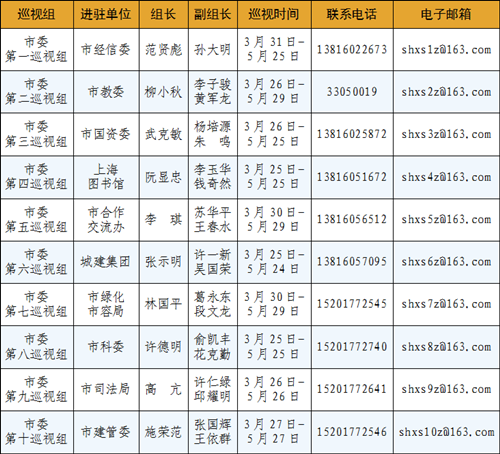 上海今年首轮巡视启动巡视组进驻国资委等10单位