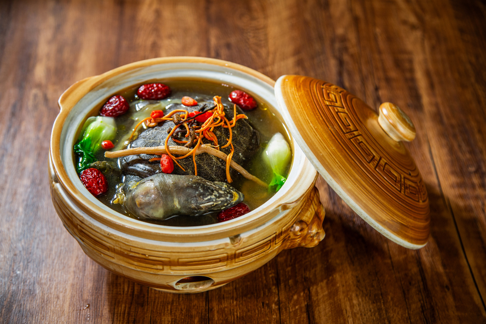 歷山蟲(chóng)草花燉沁河甲魚
