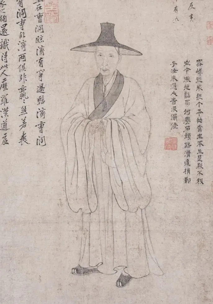 黄安平《个山小像》(局部) 八大山人纪念馆藏