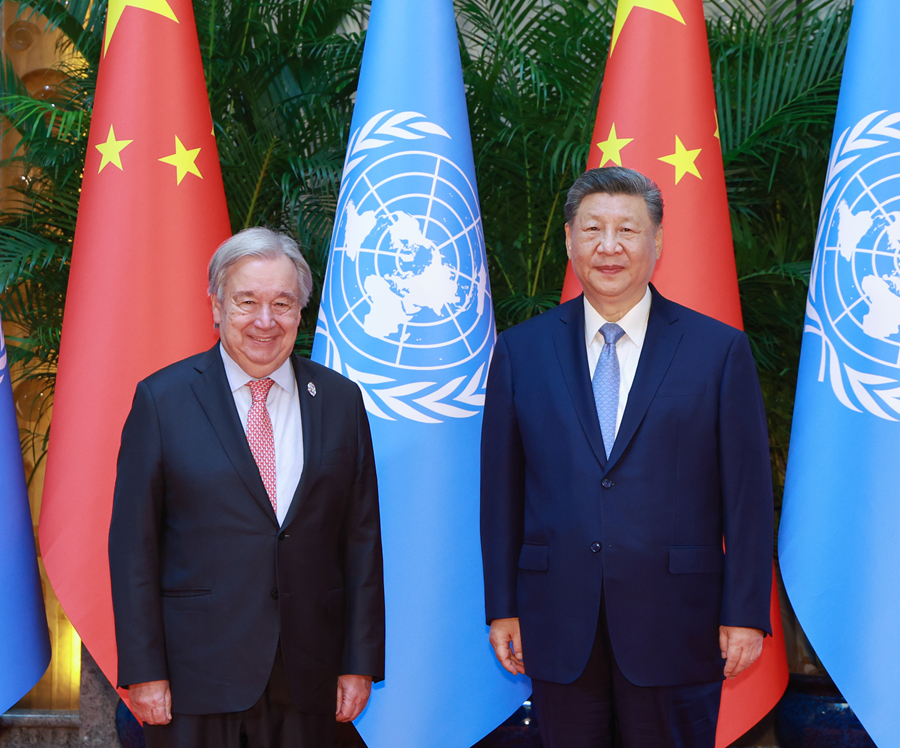 7月17日下午,国家主席习近平在上海西郊宾馆会见来华出席2026世界人工智能大会暨人工智能全球治理高级别会议的联合国秘书长古特雷斯。