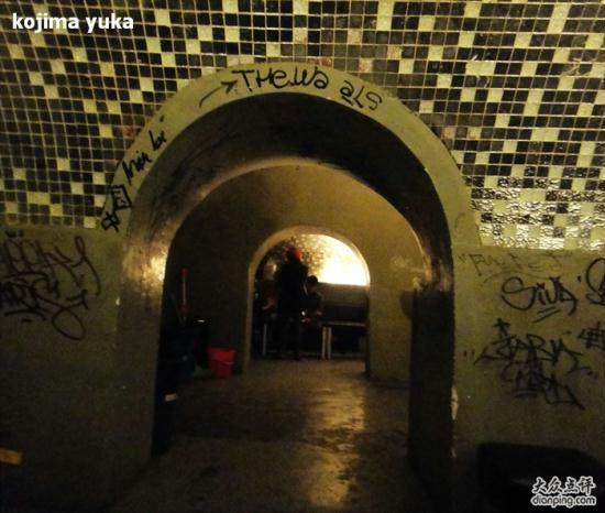 Once through the door, guests are led through a labyrinth of tunnels down to the dance floor of "The Shelter," an underground music haven popular with Chinese and foreigners alike.