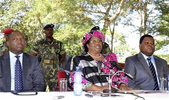 Malawian new president Joyce Banda addresses a media conference in the capital Lilongwe April 7, 2012.