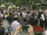 安倍政府解禁集体自卫权遭抗议