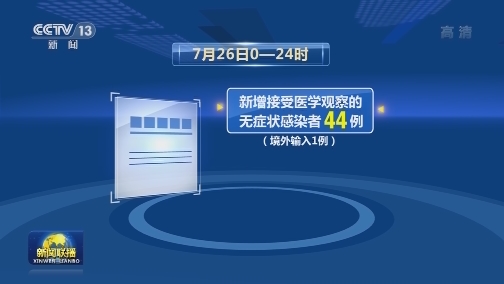 7月26日新增新冠肺炎确诊病例61例