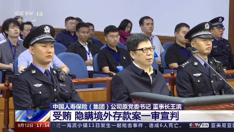 [新闻直播间]中国人寿保险(集团)公司原党委书记 董事长王滨 受贿