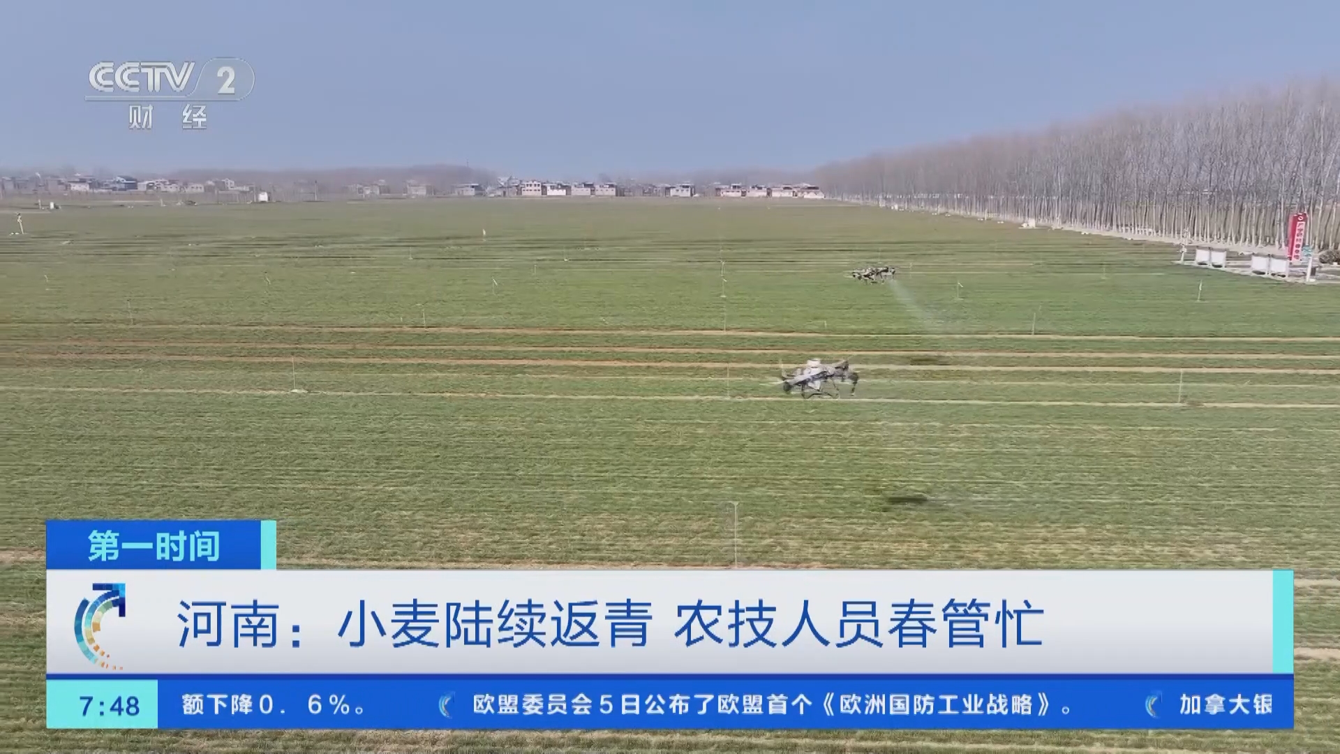 [第一时间]河南:小麦陆续返青 农技人员春管忙