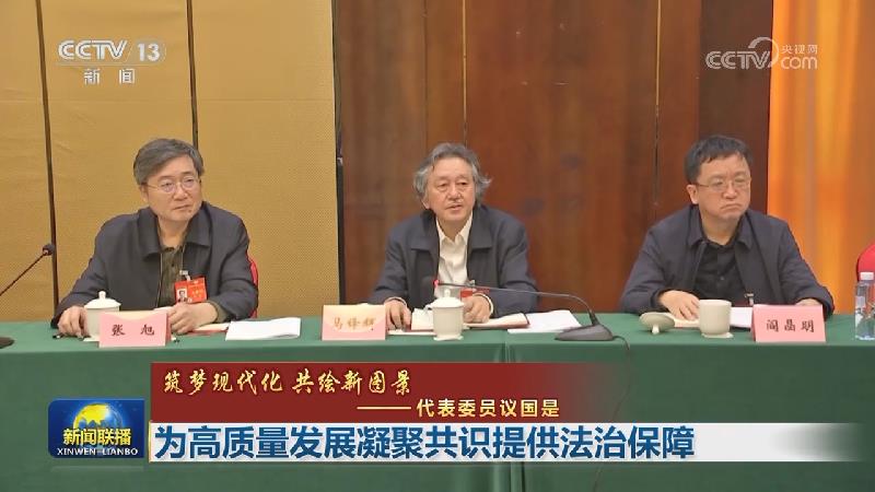 【筑梦现代化 共绘新图景——代表委员议国是】为高质量发展凝聚共识提供法治保障