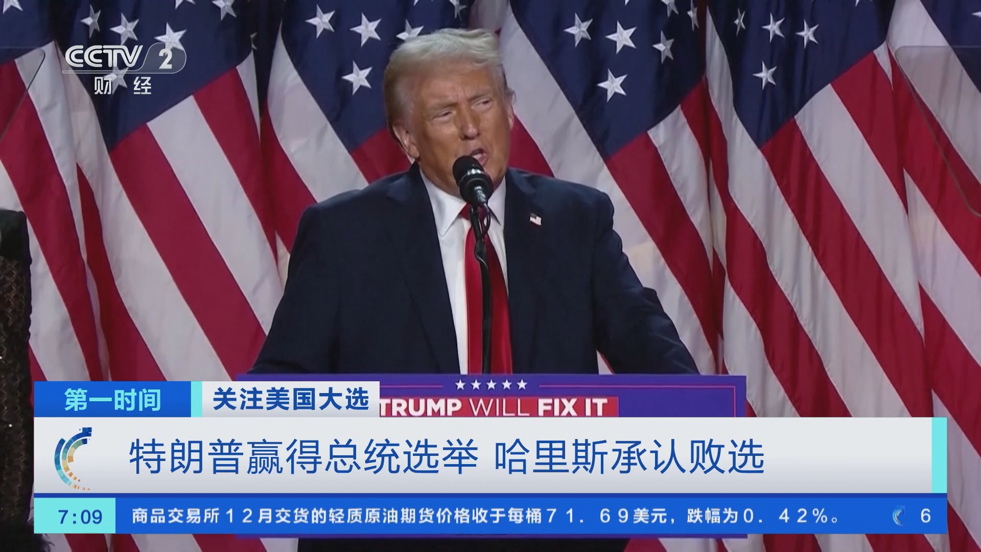 第一时间]关注美国大选特朗普赢得总统选举哈里斯承认败选