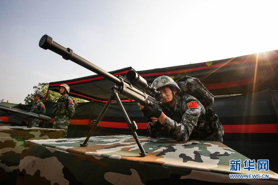 高清:中印陆军反恐联训 解放军展示先进武器_军事频道