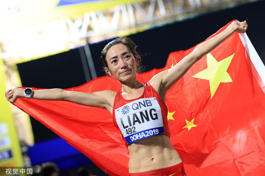 中国首金! 世锦赛梁瑞李毛措女子50公里竞走揽金银