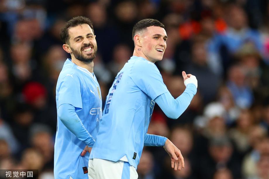 足总杯-B席双响 曼城2-0纽卡斯尔进半决赛