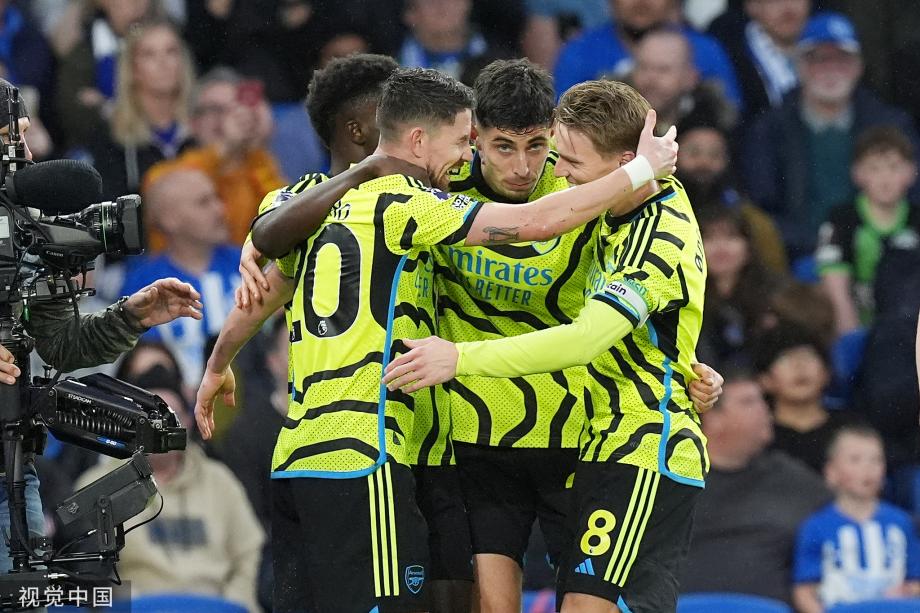 哈弗茨破门 阿森纳3-0布莱顿1分优势登顶