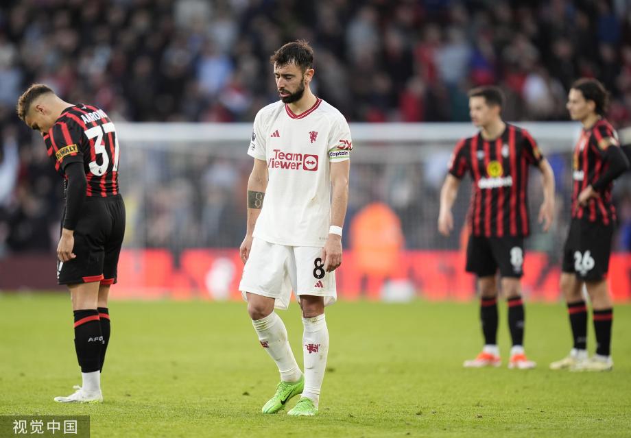 B费双响+中楣 曼联2-2伯恩茅斯距前四10分