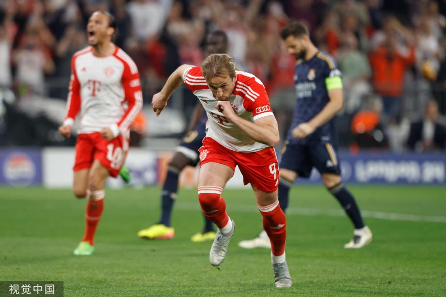 欧冠-凯恩点射维尼修斯双响 拜仁2-2战平皇马