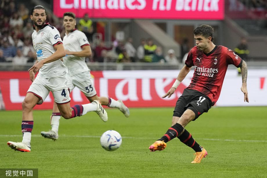 普利西奇双响莱奥传射 米兰5-1大胜卡利亚里