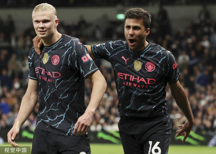 哈兰德双响 曼城2-0战胜热刺领先阿森纳2分