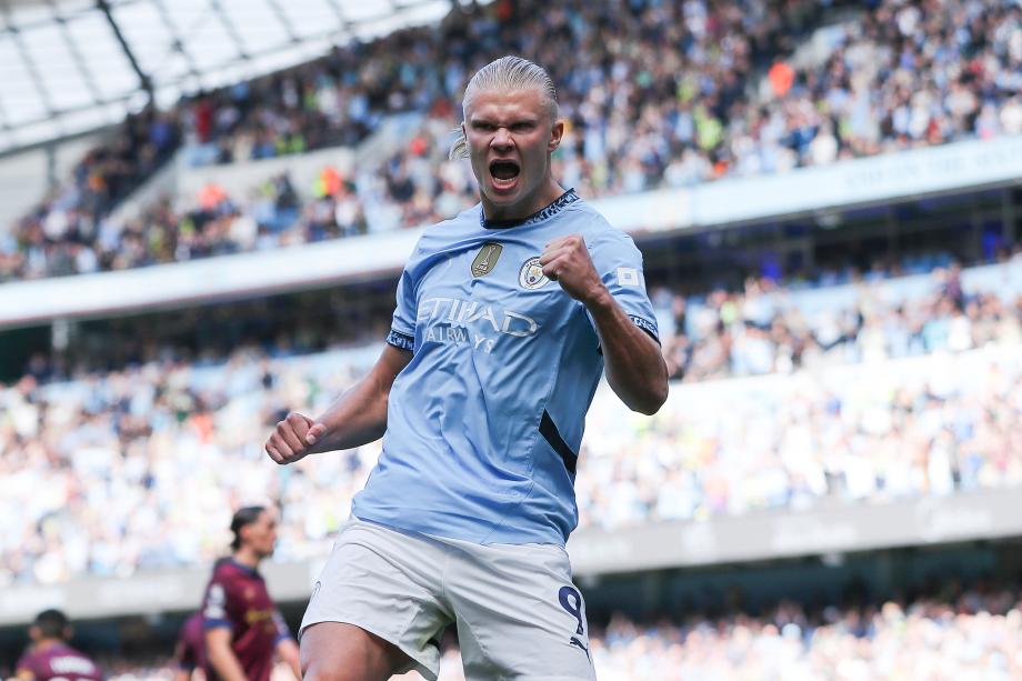 哈兰德戴帽德布劳内传射 曼城4-1伊普斯维奇