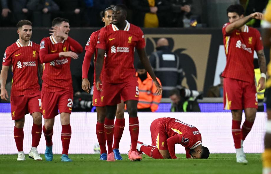 萨拉赫点射 利物浦客场2-1狼队登顶积分榜