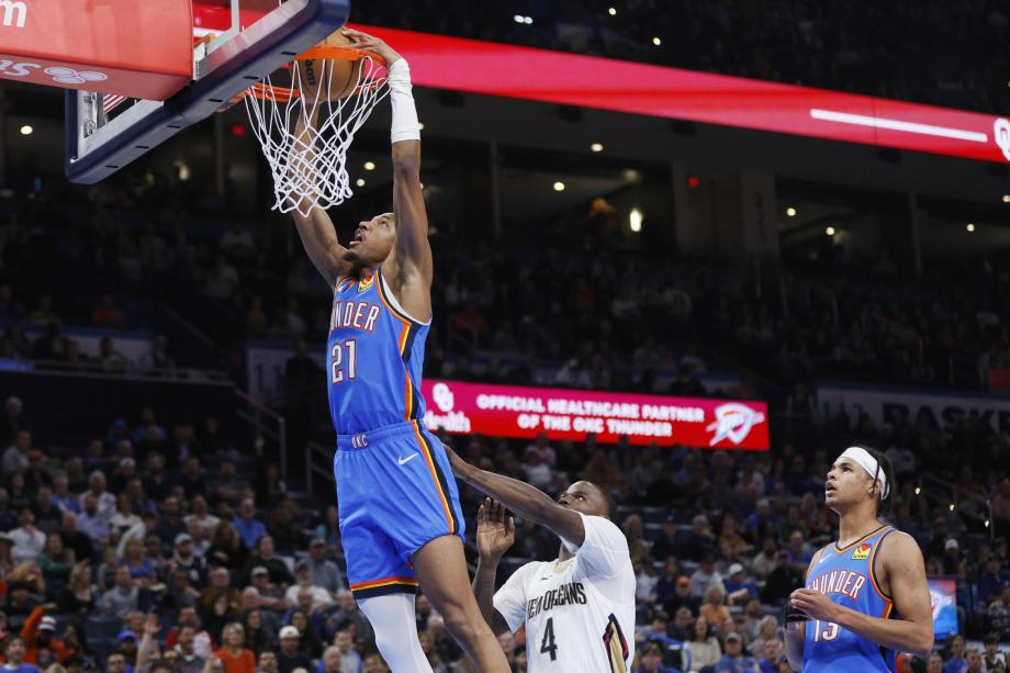 杰威31+7亚历山大29分 雷霆大胜送鹈鹕6连败