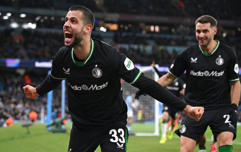 欧冠-哈兰德双响 曼城3-3费耶诺德6场不胜