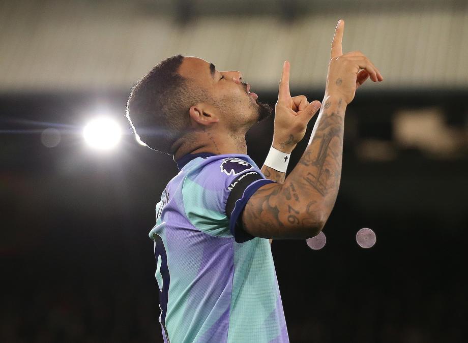 英超-热苏斯双响 阿森纳5-1大胜水晶宫