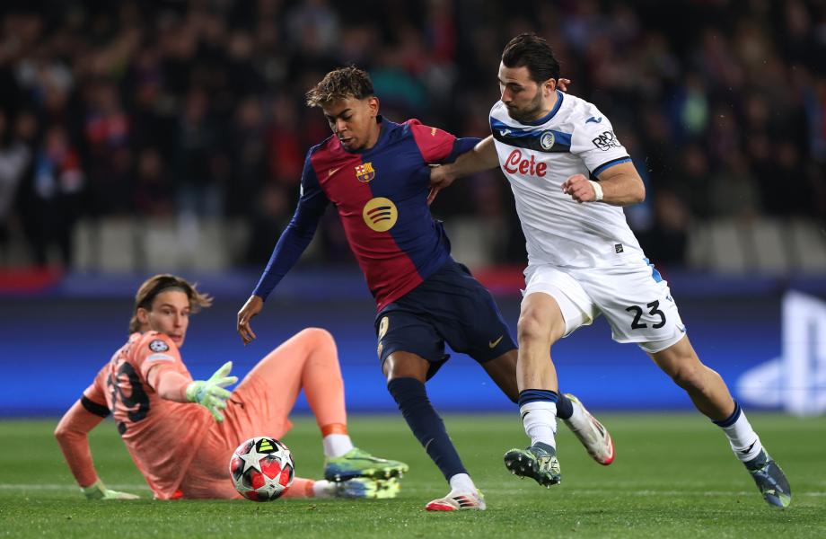 欧冠-亚马尔阿劳霍破门 巴萨2-2亚特兰大第2晋级