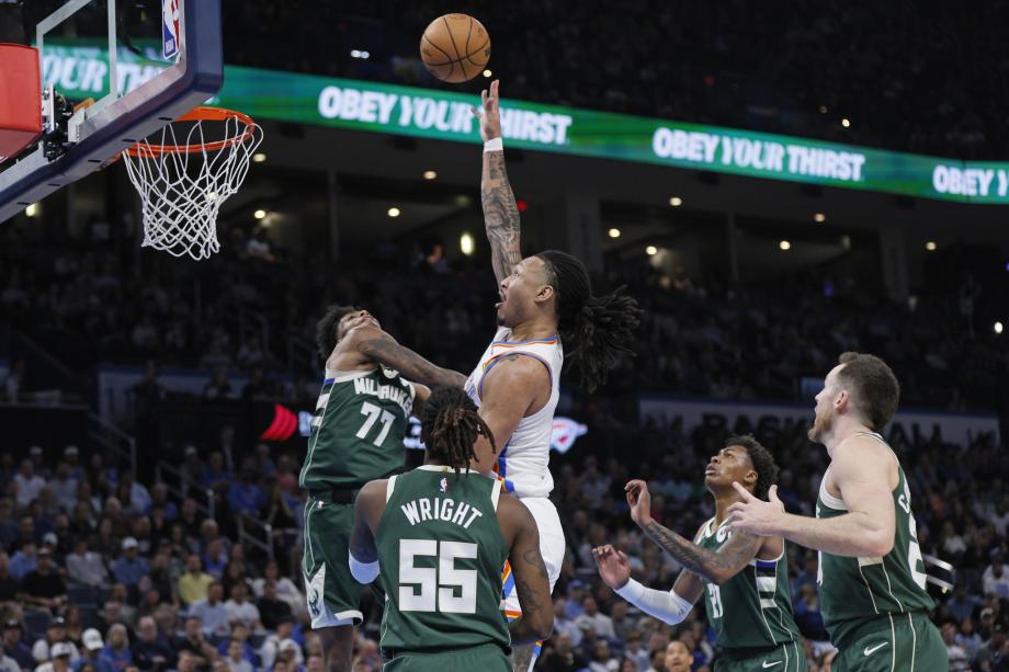 亚历山大34+6字母哥缺阵 雷霆送雄鹿4连败