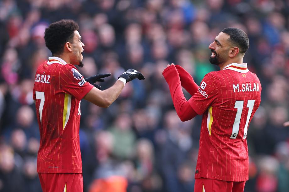 英超-迪亚斯破门萨拉赫建功 利物浦2-1狼队