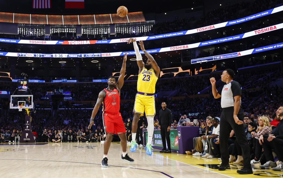 詹姆斯50000分里程碑东契奇30+15 湖人大胜鹈鹕