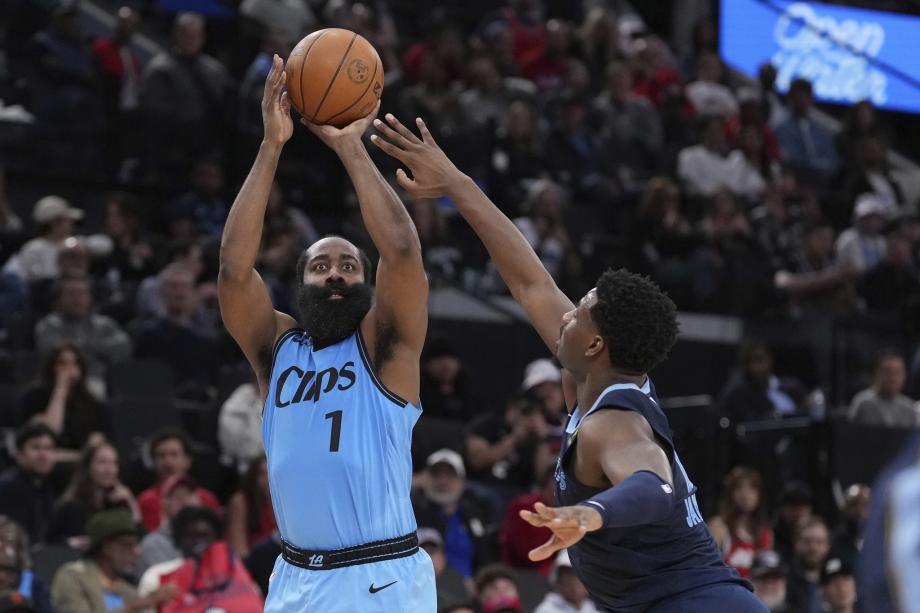 哈登30+9小贾伦23分 快船击败灰熊豪取五连胜