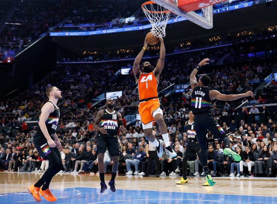 约基奇55+12+6哈登23+8+5 掘金送快船6连败