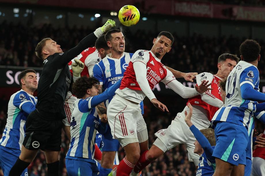 厄德高破门赖斯造乌龙 阿森纳2-1布赖顿