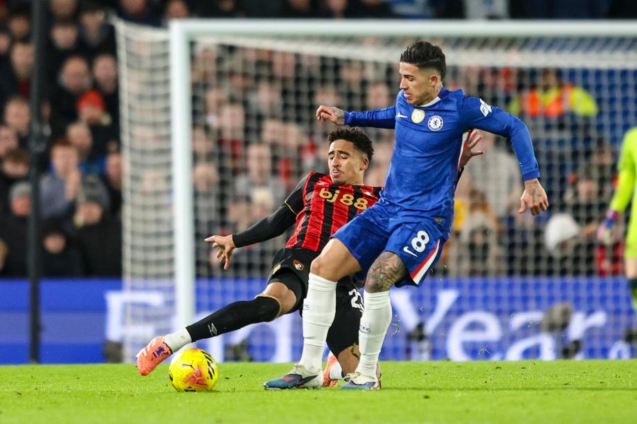 英超：切尔西2-2伯恩茅斯 塞梅诺梅开二度