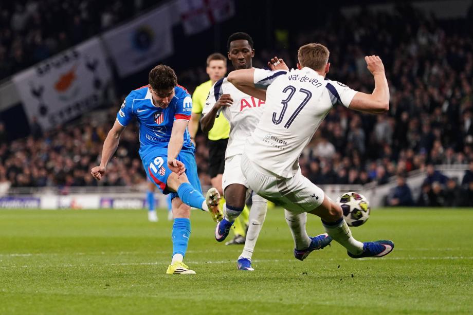 欧冠-西蒙斯双响 马竞2-3总比分7-5热刺晋级八强