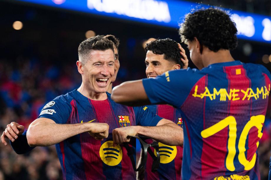 欧冠-拉菲造5球莱万双响 巴萨7-2纽卡晋级八强