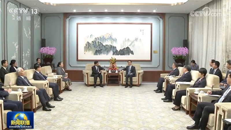 韩正会见老挝人民革命党中央总书记、国家主席通伦