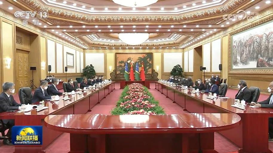 李强同所罗门群岛总理会谈