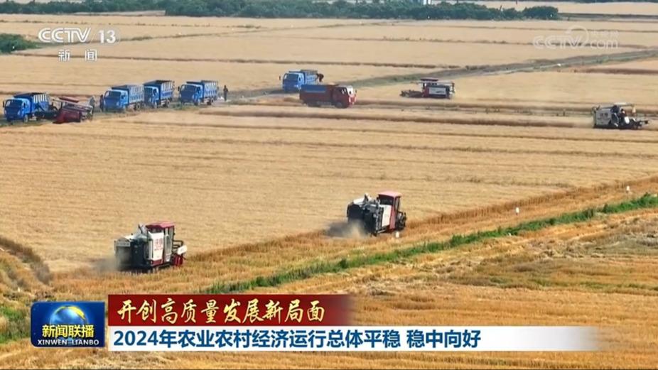 【开创高质量发展新局面】2024年农业农村经济运行总体平稳 稳中向好