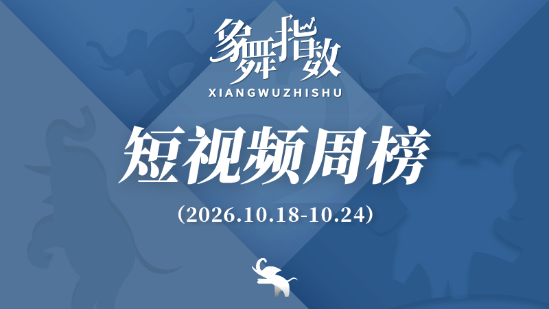 象舞指数｜短视频周榜（2026年10月18日—10月24日）