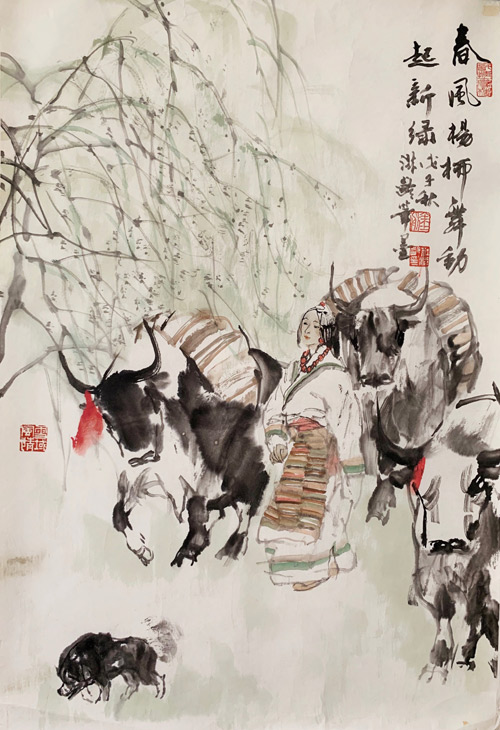 杜滋龄 春风杨柳舞动 68cm×45cm