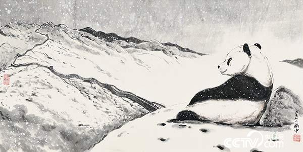 刘中作品 《望长城》69×136cm  2019年作