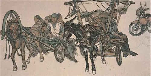 支前 124x183cm 纸本设色 范扬 1985年