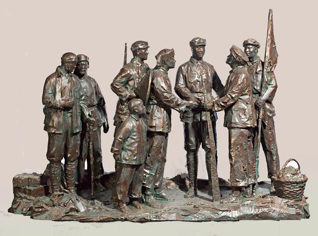 军民一家亲  鲍海宁   70×40×120cm   雕塑